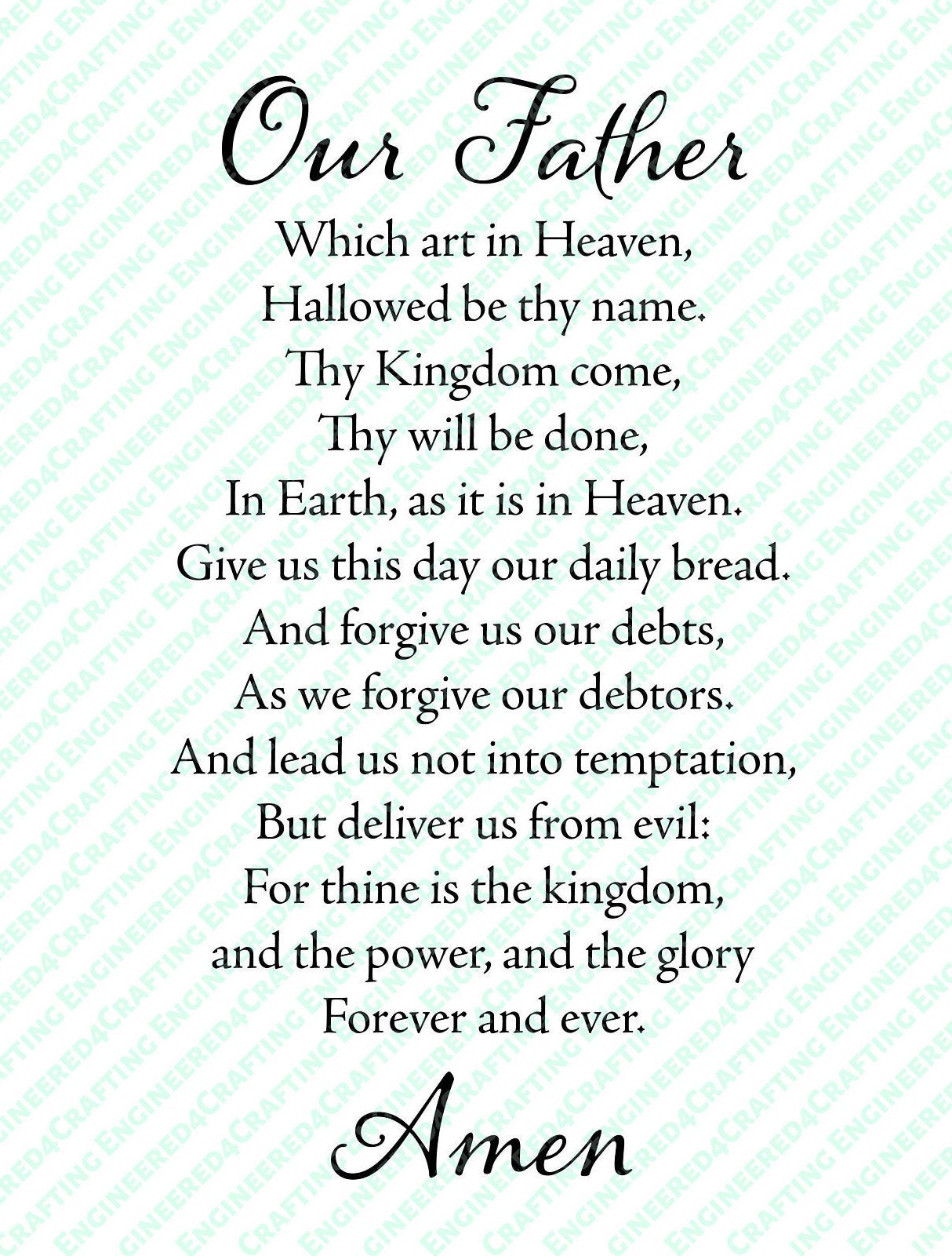 Lord's Prayer, KJV, Sunday School Bible Verses, Childrens Church
