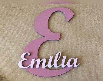 Personalisiertes Türschild aus Holz / Namenschild / Türschild / Babyzimmer / Kinderzimmer / Mädchenzimmer / Personalisierte Geschenke