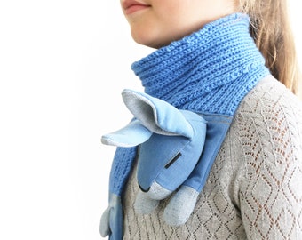 RABBIT SCARF light blue