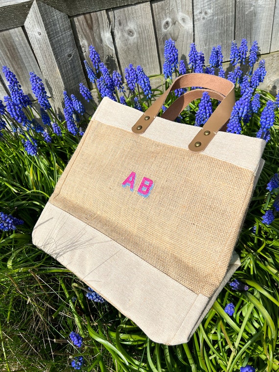 Embroidered Tote Bag, Custom Beach Bag, Holiday Tote, Beach Tote