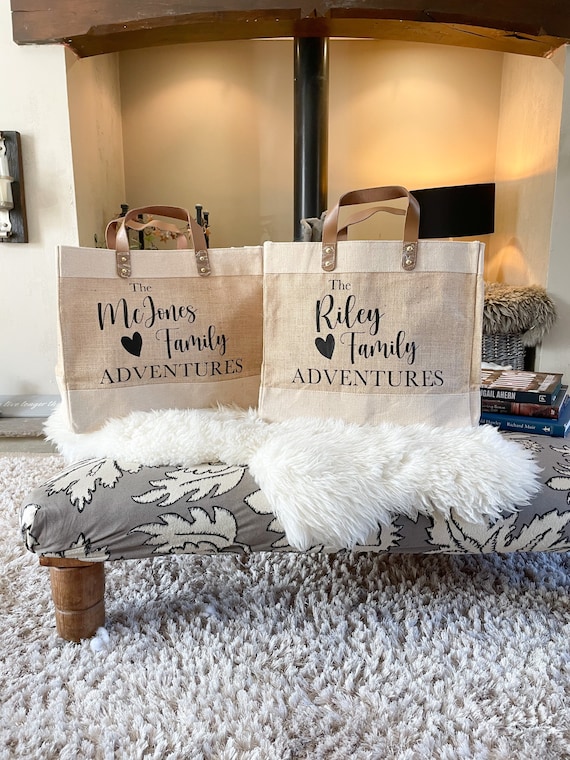Personalised Tote Bag Personalised Family Bag Personalised Jute