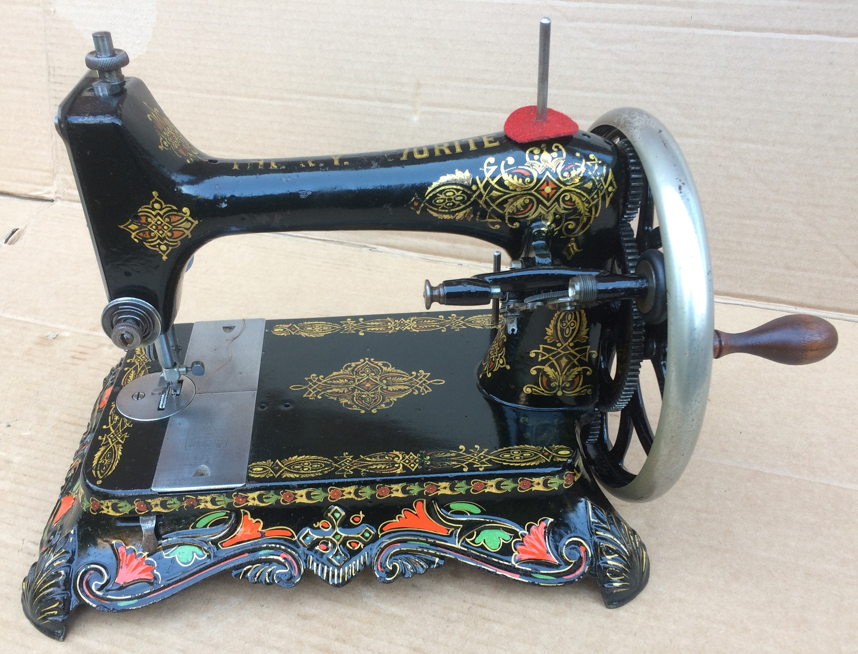 The NY Favorite Lockstitch Antique Hand Crank Sewing Machine