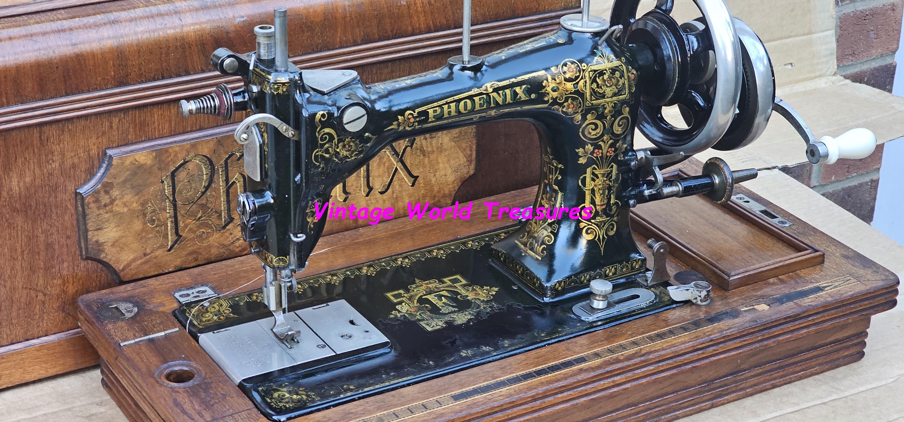 60'S★フリーメイソン★パブミラー★蛇使い★ビンテージ★鏡★オリエンタルバンド Antique Phoenix Lockstitch Sewing Machine From Baer & Rempel in