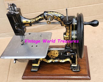 Máquina de coser antigua Royal de manivela para puntada recta / Birmingham, Inglaterra, circa 1870