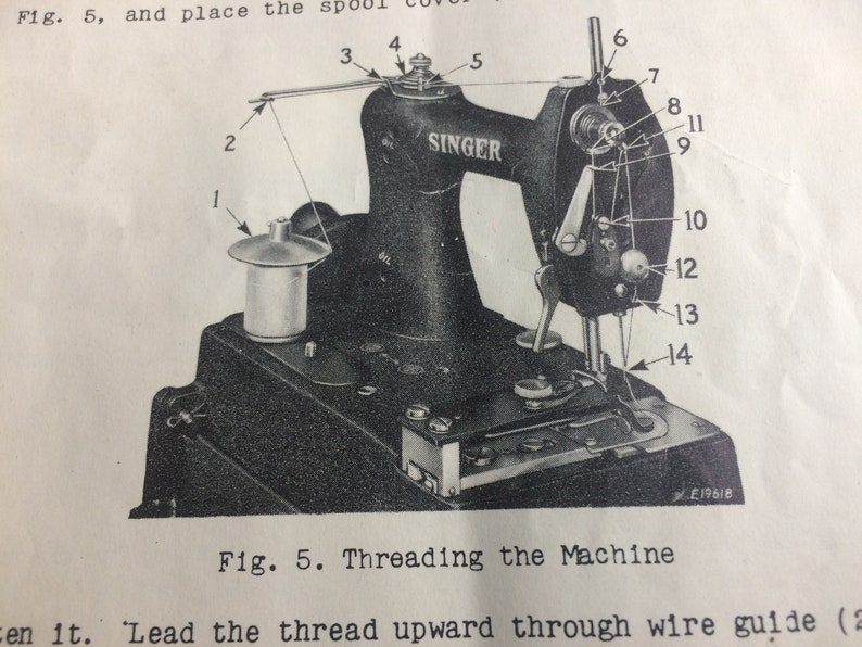 Singer Sewing Machine 1781 Instruction Manual Single Thread