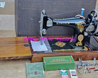 digitech death l Made In USA貴重当時の書類付 Singer 128K La Vencedora Hand Crank Sewing Machine With