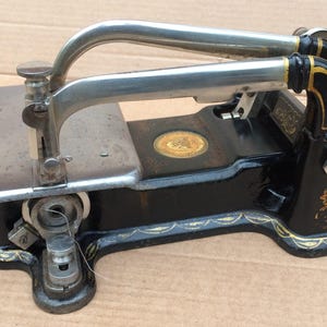 Antique Wheeler & Wilson No. 4 Curved Needle Sewing Machine head only with glass foot