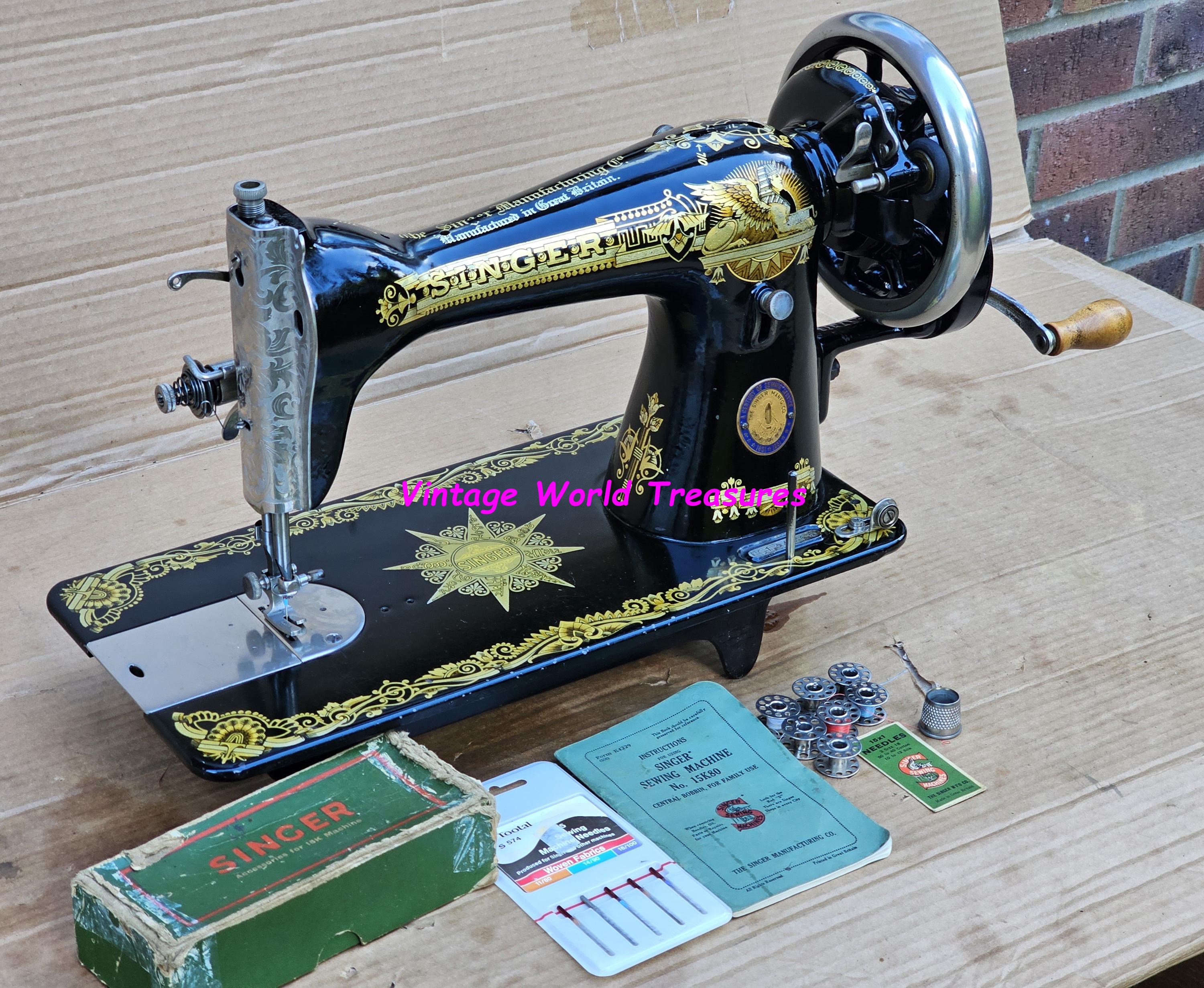 Singer 15K80 Indian Star Centennial Vintage Sewing Machine With