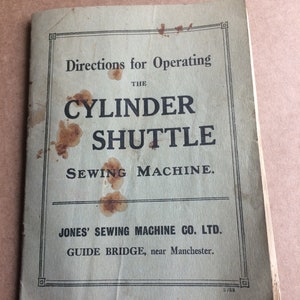 Jones sewing machine Instruction manual for cylinder shuttle machines