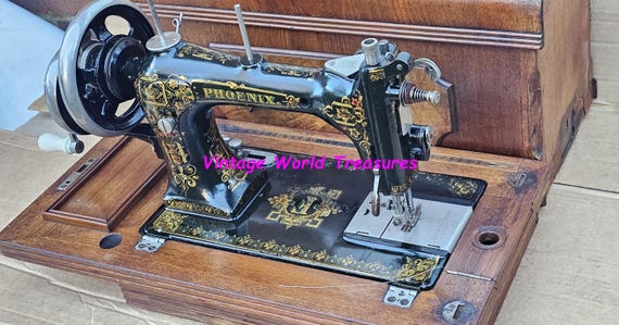 60'S★フリーメイソン★パブミラー★蛇使い★ビンテージ★鏡★オリエンタルバンド Antique Phoenix Lockstitch Sewing Machine From Baer & Rempel in