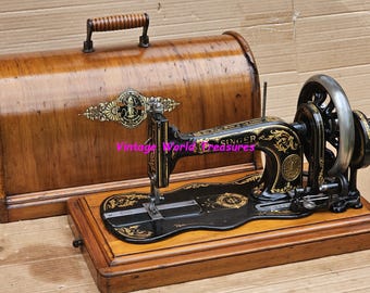 イタリア　ビンテージ　シルトイズ　オリジナル6個　プッシュサム　ハンドメイド Singer 12K Fiddle Base Hand Crank Sewing Machine - Etsy