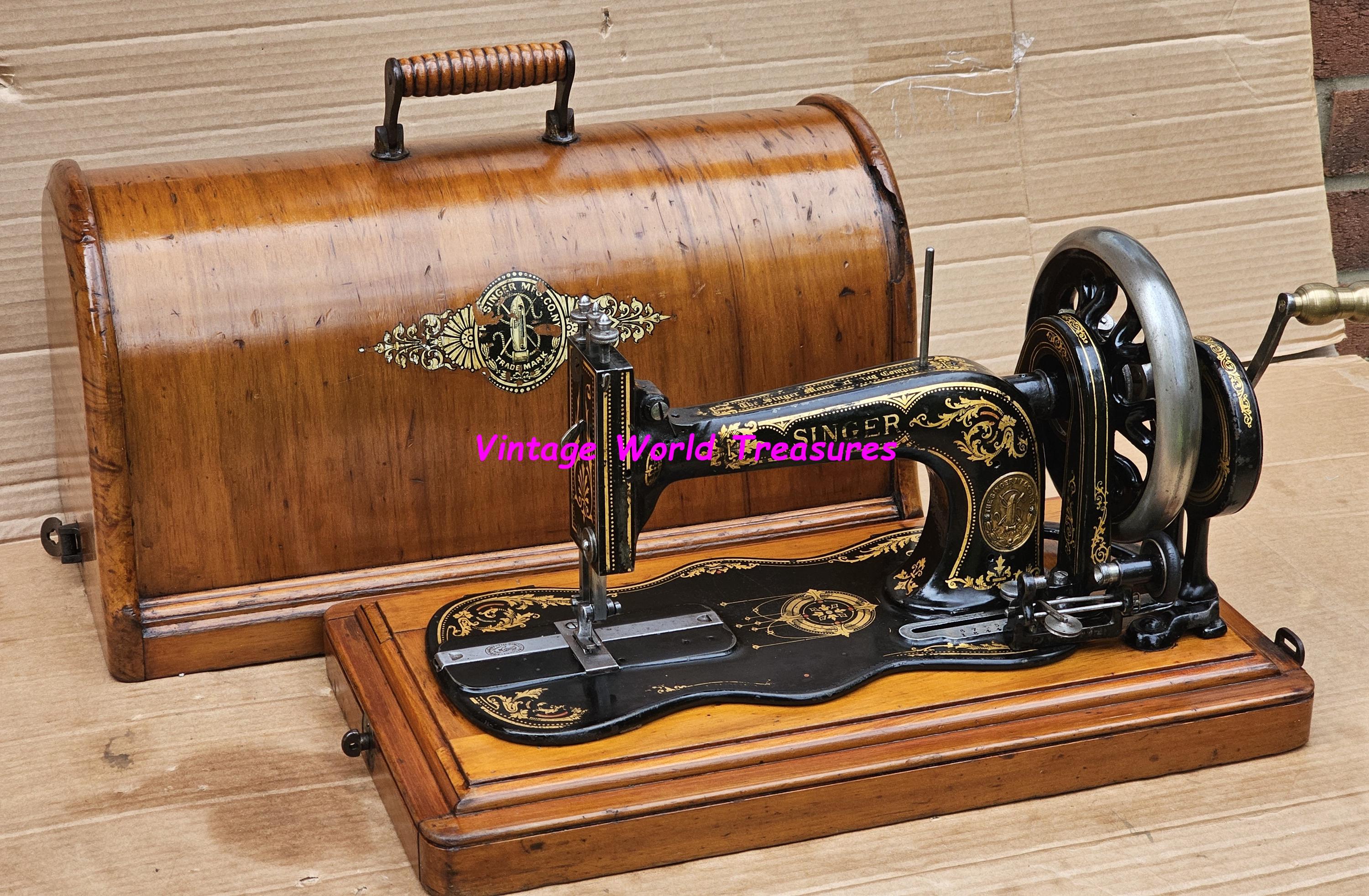 Singer 12K Fiddle base Hand crank Sewing Machine
