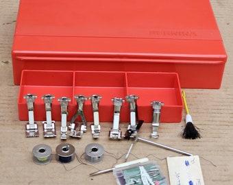 Vintage old Bernina Sewing machine Attachments/Accessories and Case