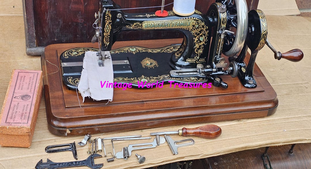 Bradbury Fiddle Base Antique Sewing Machine: Wellington Model - Etsy