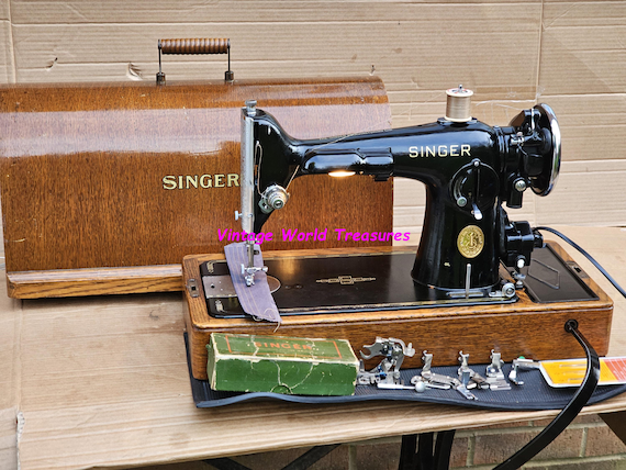 SINGER 製 ミシン ビンテージ Singer 201K2 Electric Vintage Sewing Machine With Potted