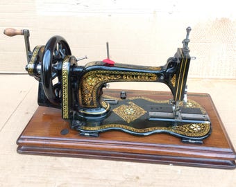 Sellers Fiddle base Hand Crank Sewing Machine
