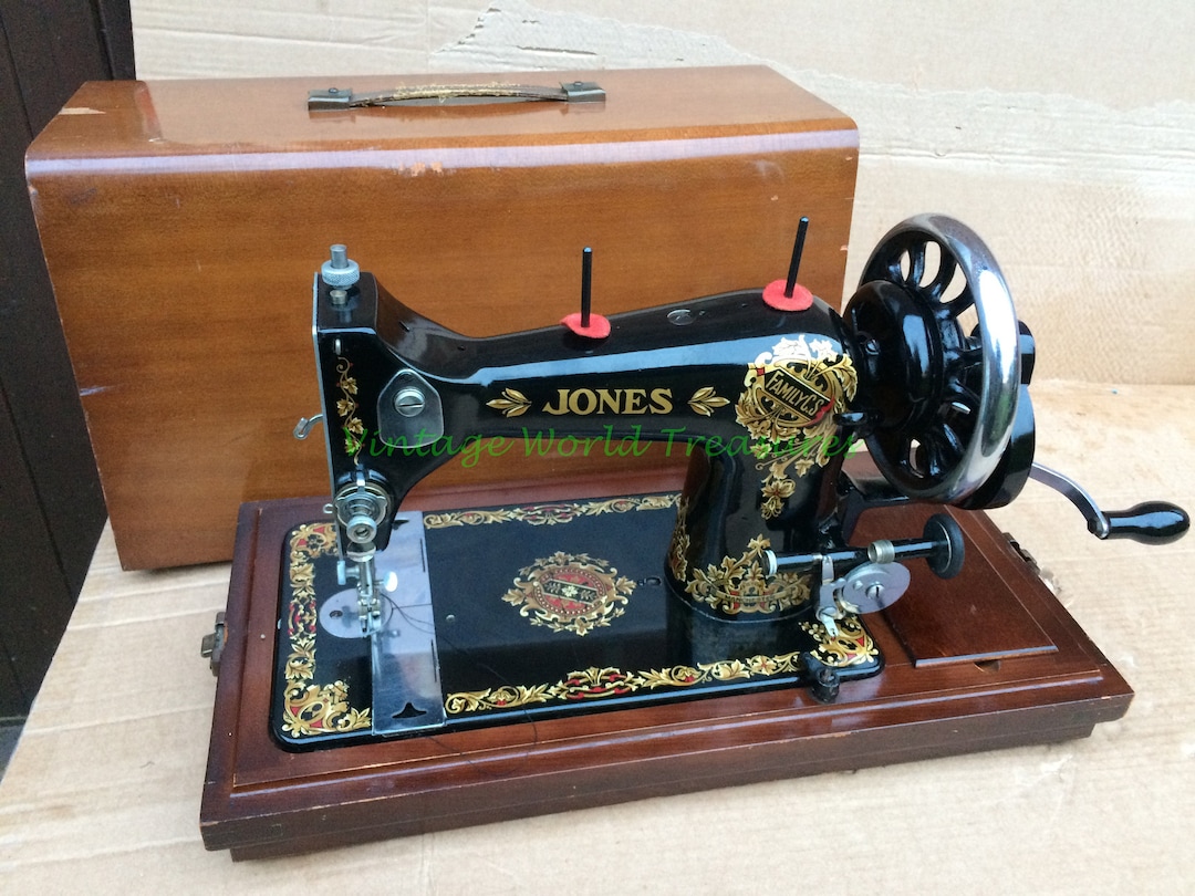 Jones Hand Crank Vintage Sewing Machine: Antique Home Decor - Etsy
