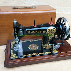 Beautiful Jones hand crank Vintage sewing machine