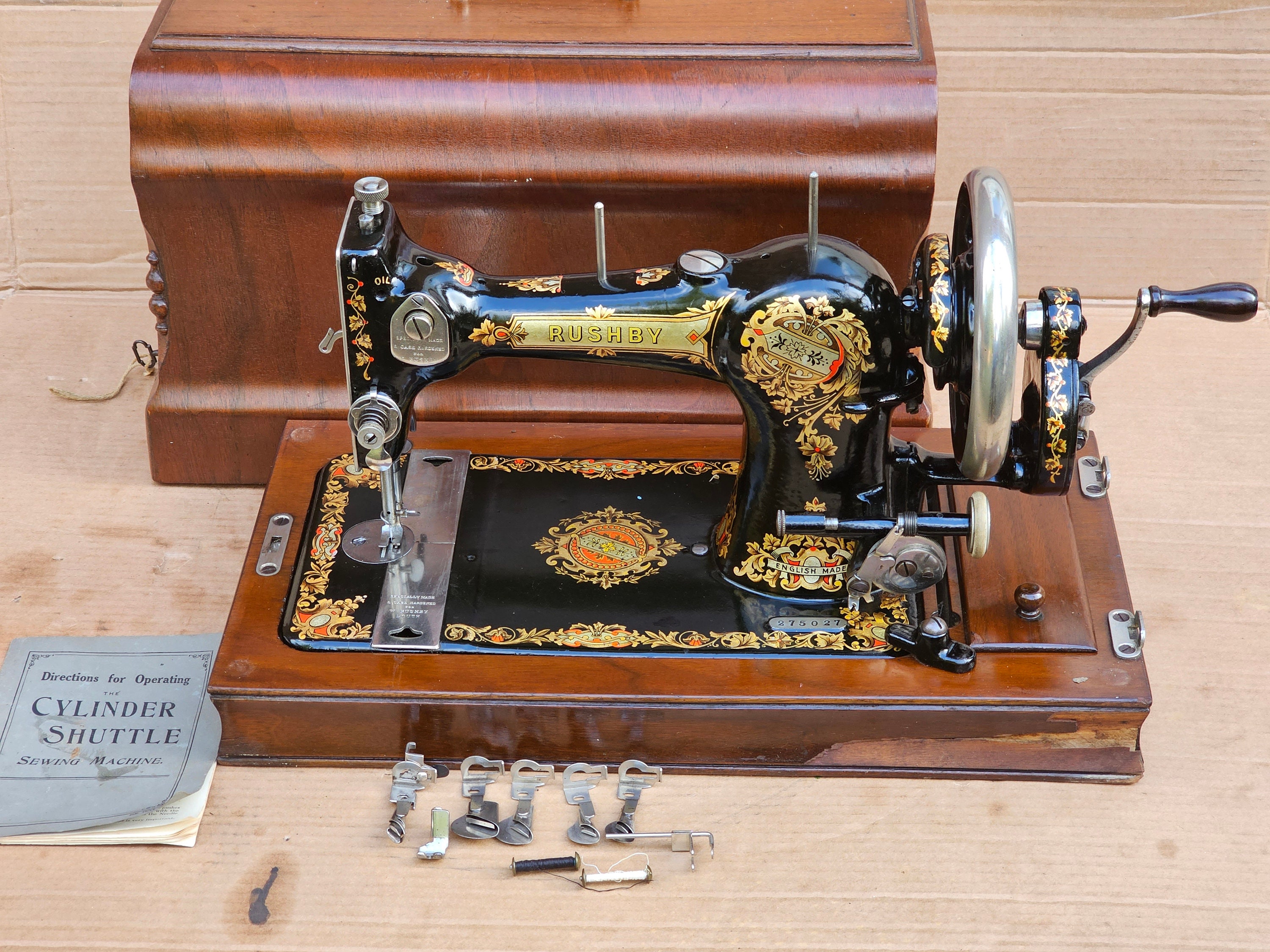 Jones Hand Crank (rusby) Vintage Sewing Machine With Instruction