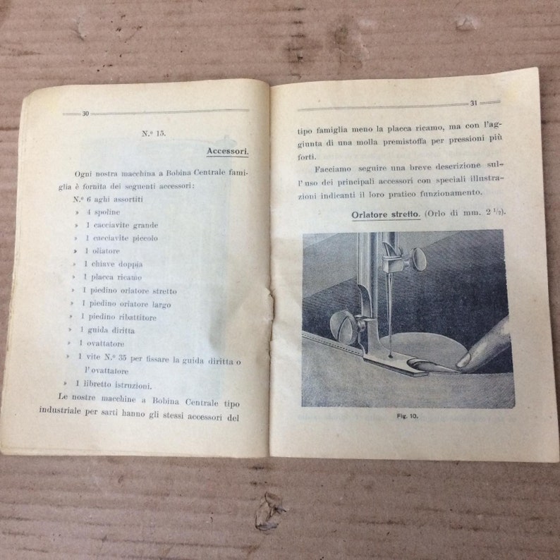 Vintage Italian Necchi Sewing Machine Instruction Manual Etsy