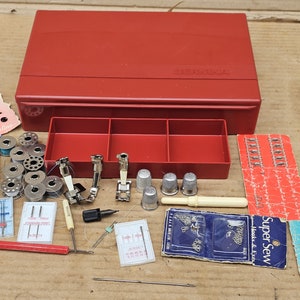 Vintage old Bernina Sewing machine Attachments/Accessories and Case