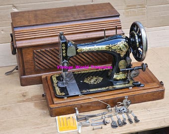 シンガー 28 手回しミシン 棺のようなケース付き c1895 - Etsy 日本