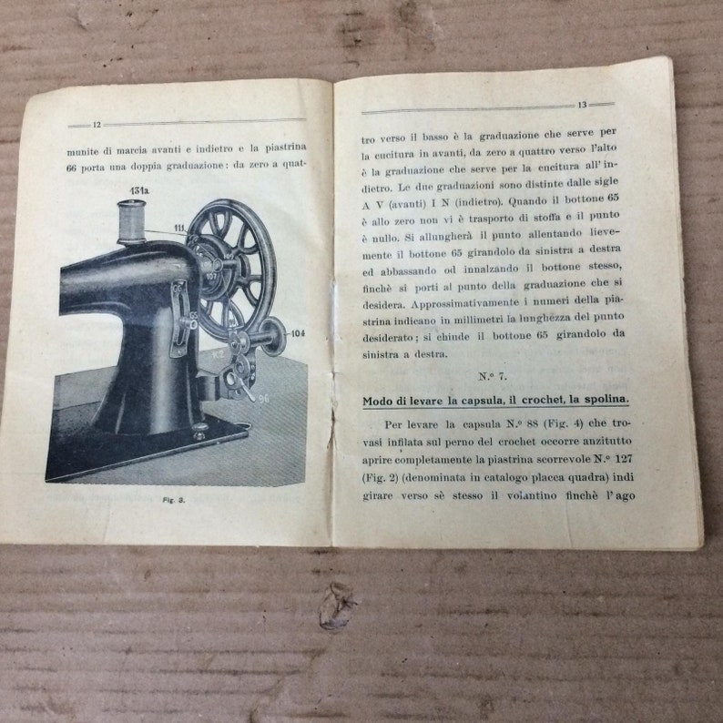 Vintage Italian Necchi Sewing Machine Instruction Manual Etsy