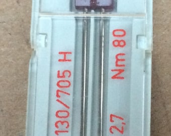 Elna Sewing Machine 2025 twin needles 80/11 - 2.7mm Gauage 130/705H type needles