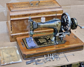 Antique Frister and Rossman vibrating shuttle Sewing machine with Berlin Trade Mark