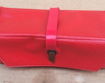 Singer Sewing Machine Red Vinyl Accessories/Attachments Case