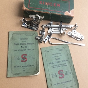 Vintage Singer Low Shank Sewing Machine Attachments & Manuals