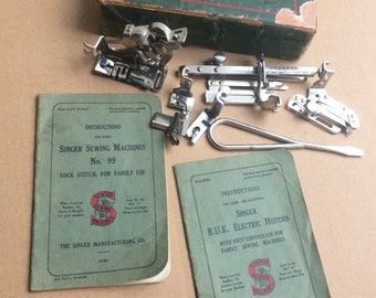 Vintage Singer Low Shank Sewing Machine Attachments & Manuals