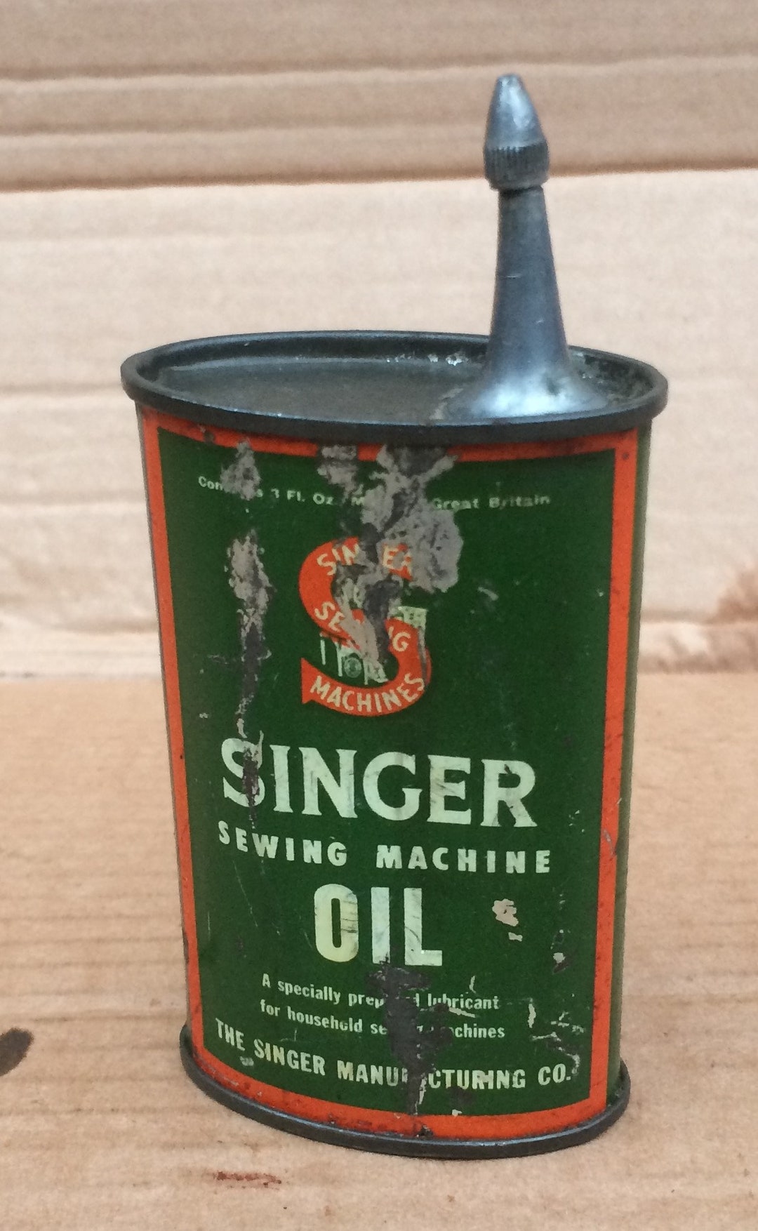 Vintage Singer Sewing Machine Oil Can / Oilerempty 3 Oz. Oil Etsy