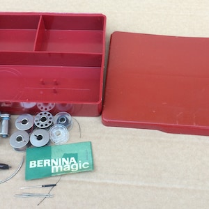 Vintage old Bernina Sewing machine Attachments/Accessories and Case