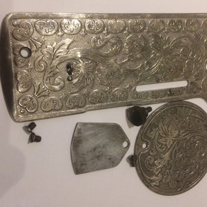 Antique Singer 27, 127k sewing machine Face plate and back plate