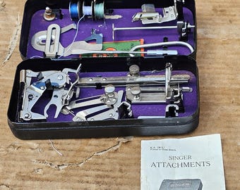 Vintage Singer Low Shank Sewing Machine Attachments & Manual