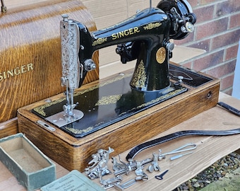 SINGER 1923年製 66モデル アンティークミシン 木製 1923年製 SINGER 66 66k ビンテージミシン 3FTERSによる完全整備・修復