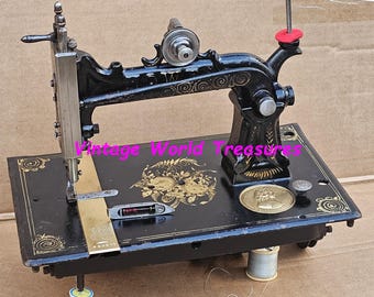 Antique 1881 New Home Sewing Machine With Casket Cover - Early