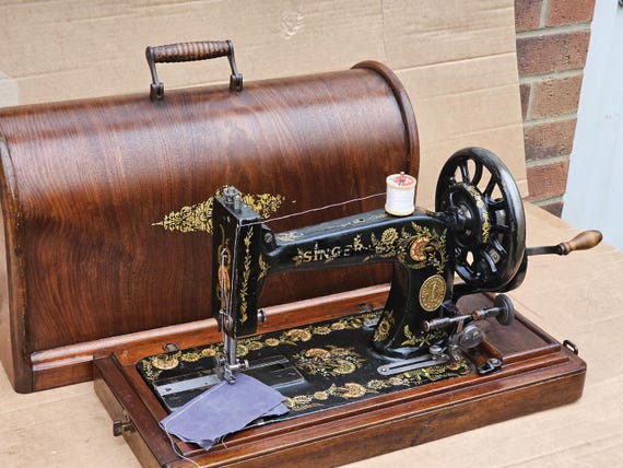 Singer 48K Sewing Machine With Ottoman Carnation Decals - Etsy