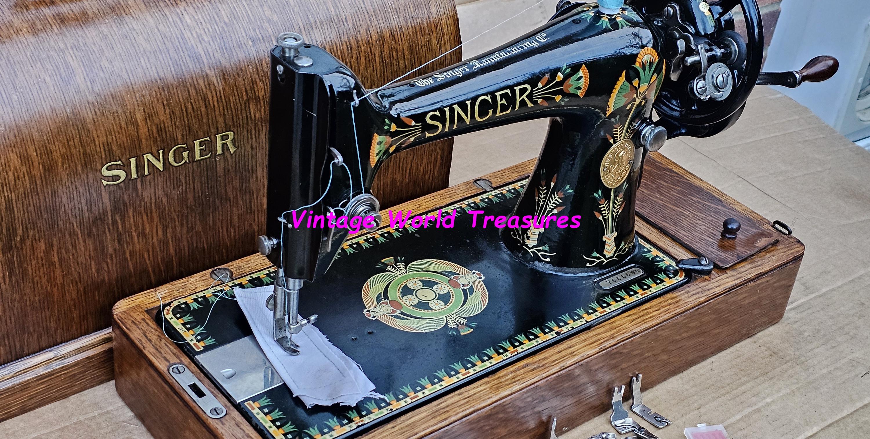 Singer 66K Lotus Hand Crank Sewing Machine With Bentwood Case - Etsy