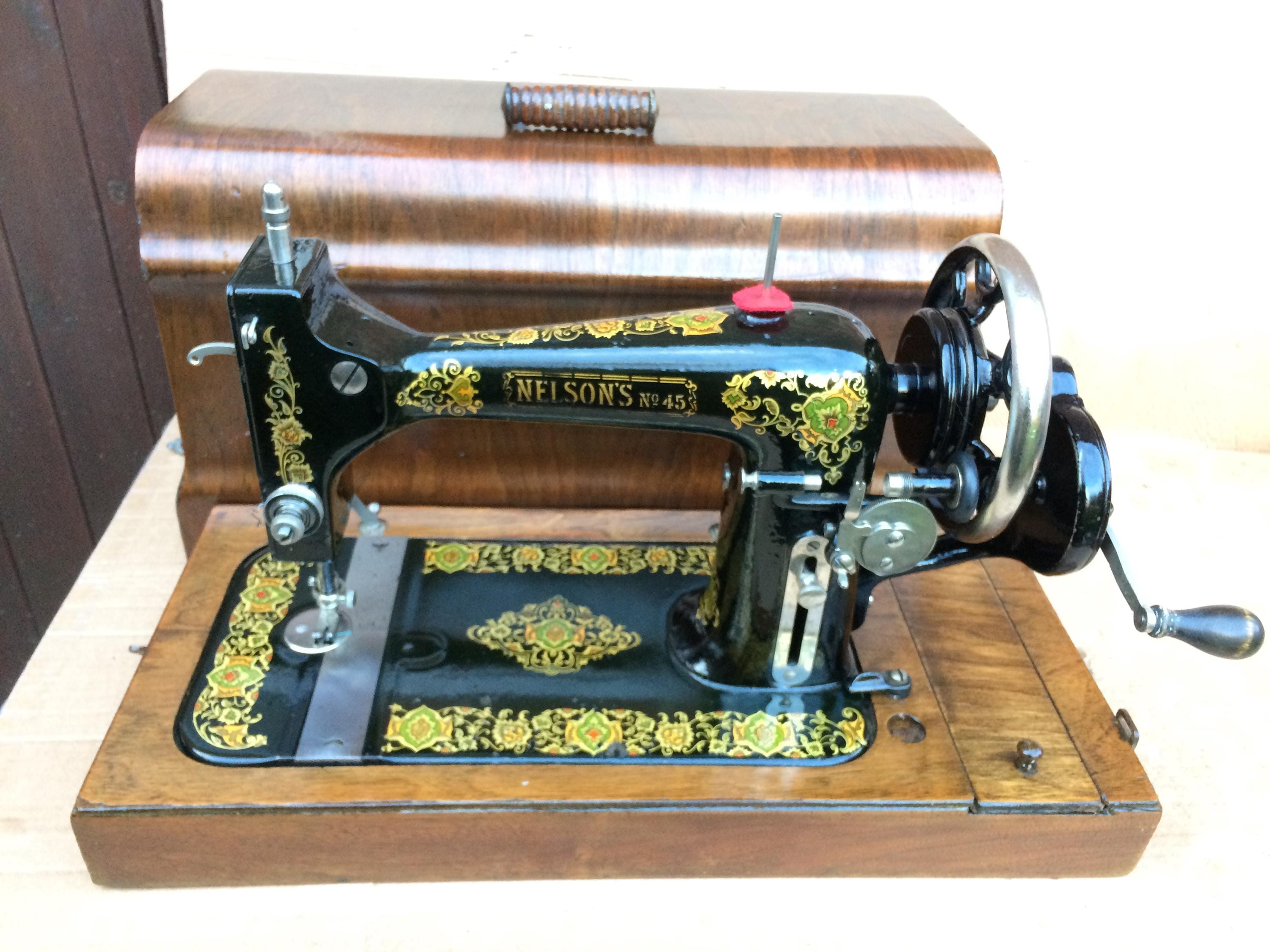 vintage an・an no.45 Nelson No. 45 Hand Crank Vintage Sewing Machine With Case - Etsy
