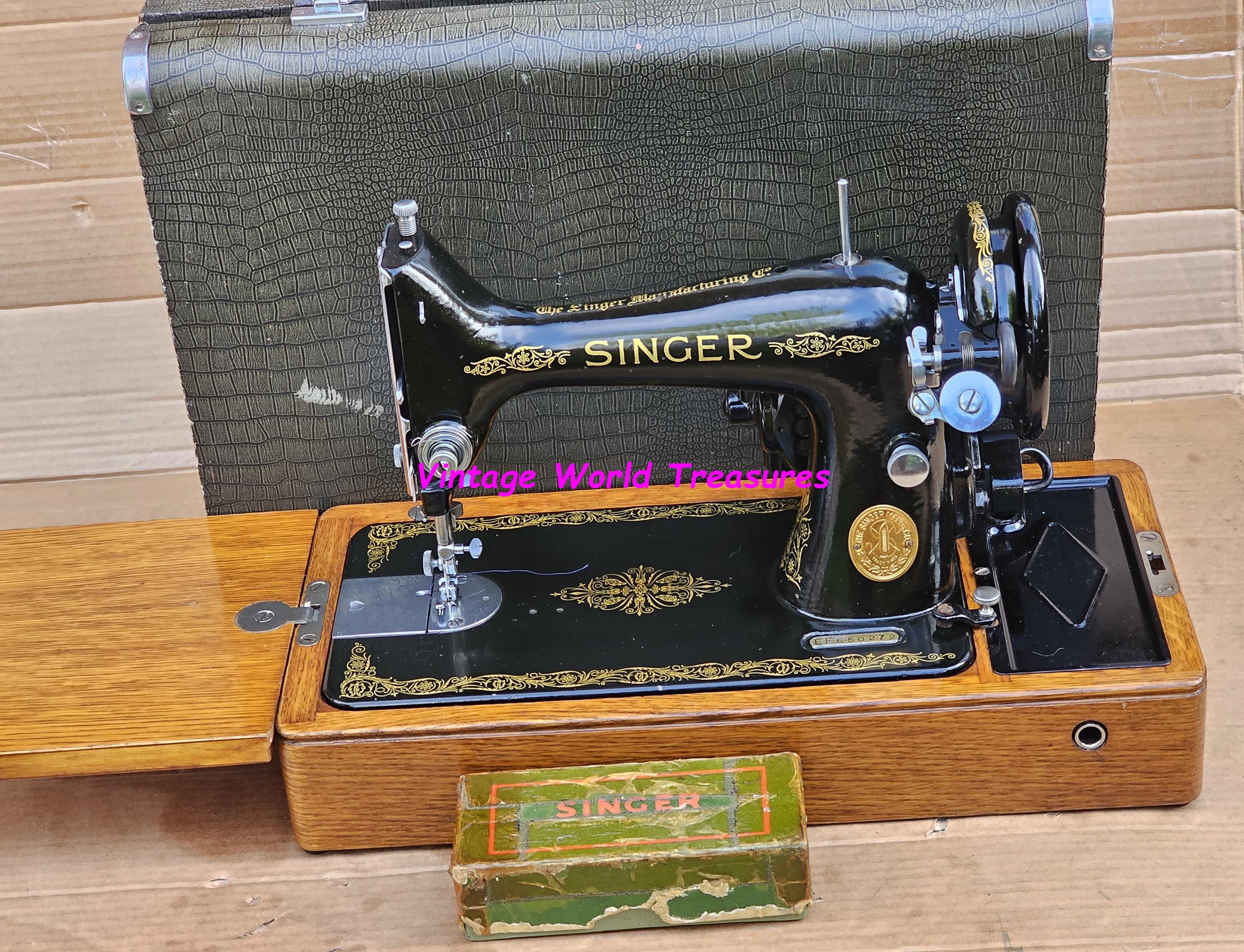 付属品多数｜縫えるアンティークミシン｜SINGER 99K 手回しミシン No