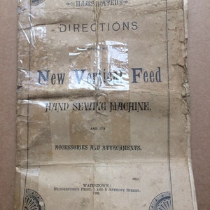 Davis Vertical Feed Hand Crank Sewing Machine Instruction manual