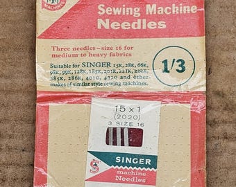 Singer 15 x 1 Type needles in original pack.