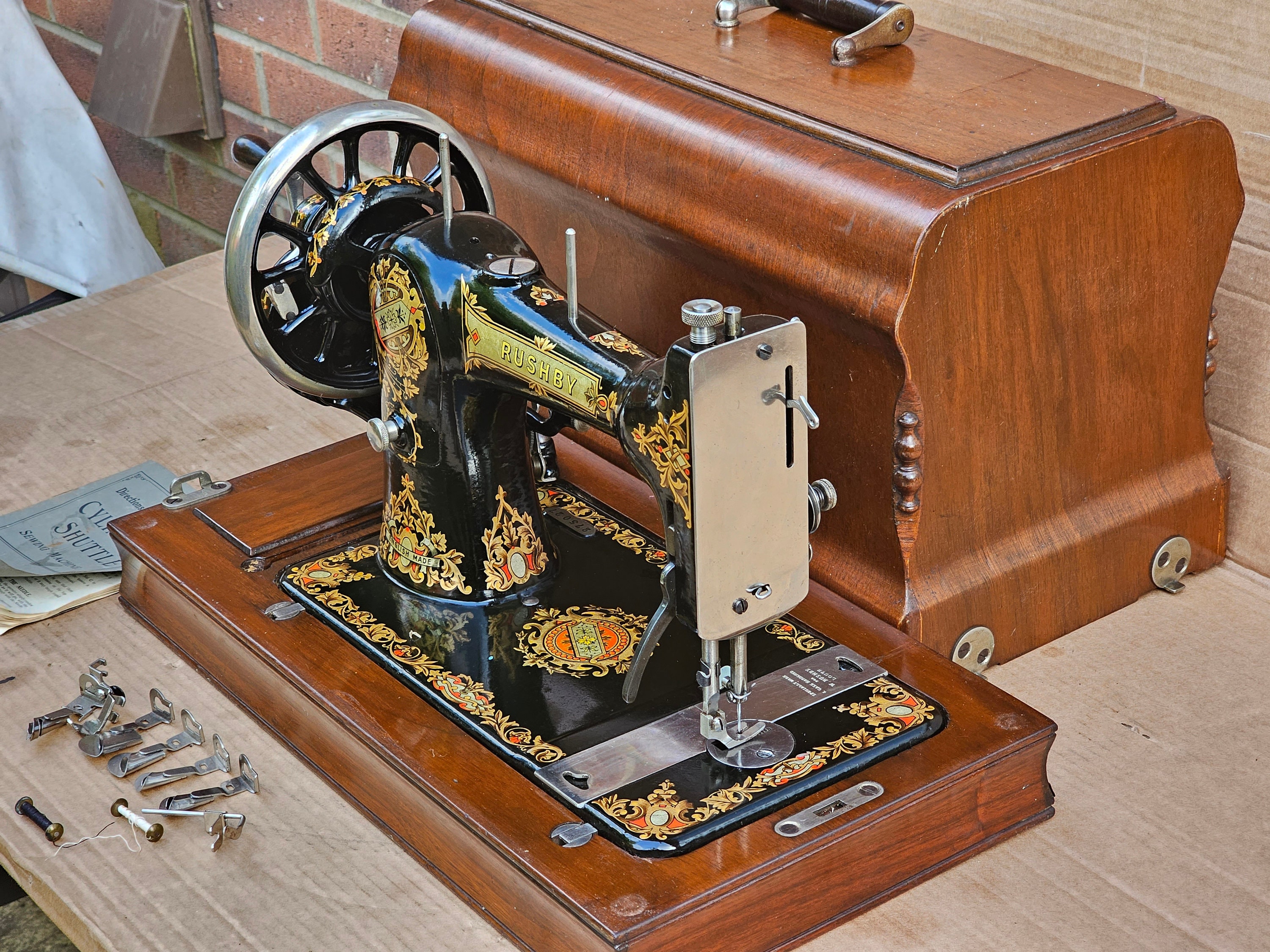 Rusby Hand Crank Vintage Sewing Machine With Instruction Manual Etsy