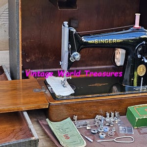 Singer 201K Electric Vintage sewing machine with Instruction manual & Accessories