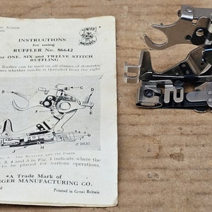 Singer Sewing Machine Ruffler No.86642 with Instruction Manual