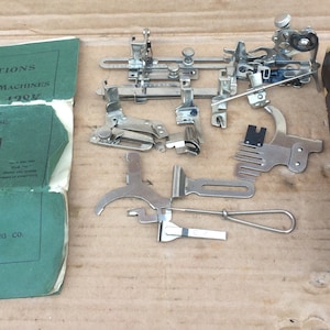 Vintage Singer Low Shank Sewing Machine Attachments & Manual