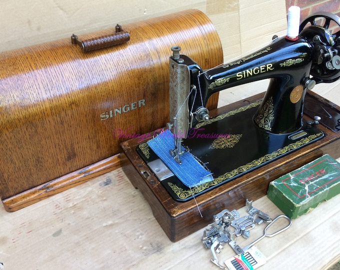 Vintage Singer 66K Hand Crank Sewing Machine Etsy UK
