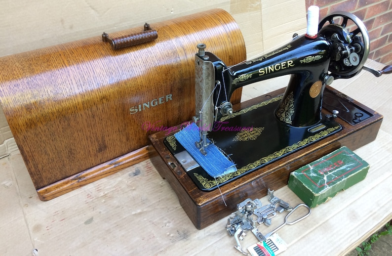 Vintage Singer 66K Hand Crank Sewing Machine Etsy